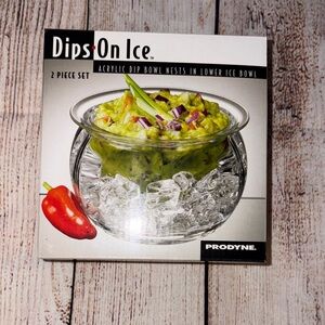 Prodyne Dips On Ice Acrylic Dip Bowl Set - Clear